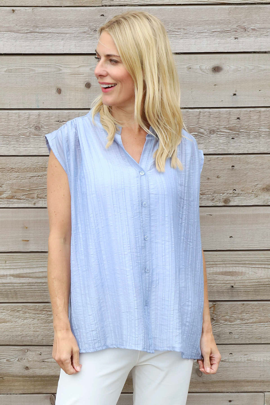 Kimmie Sleeveless Blouse Blue