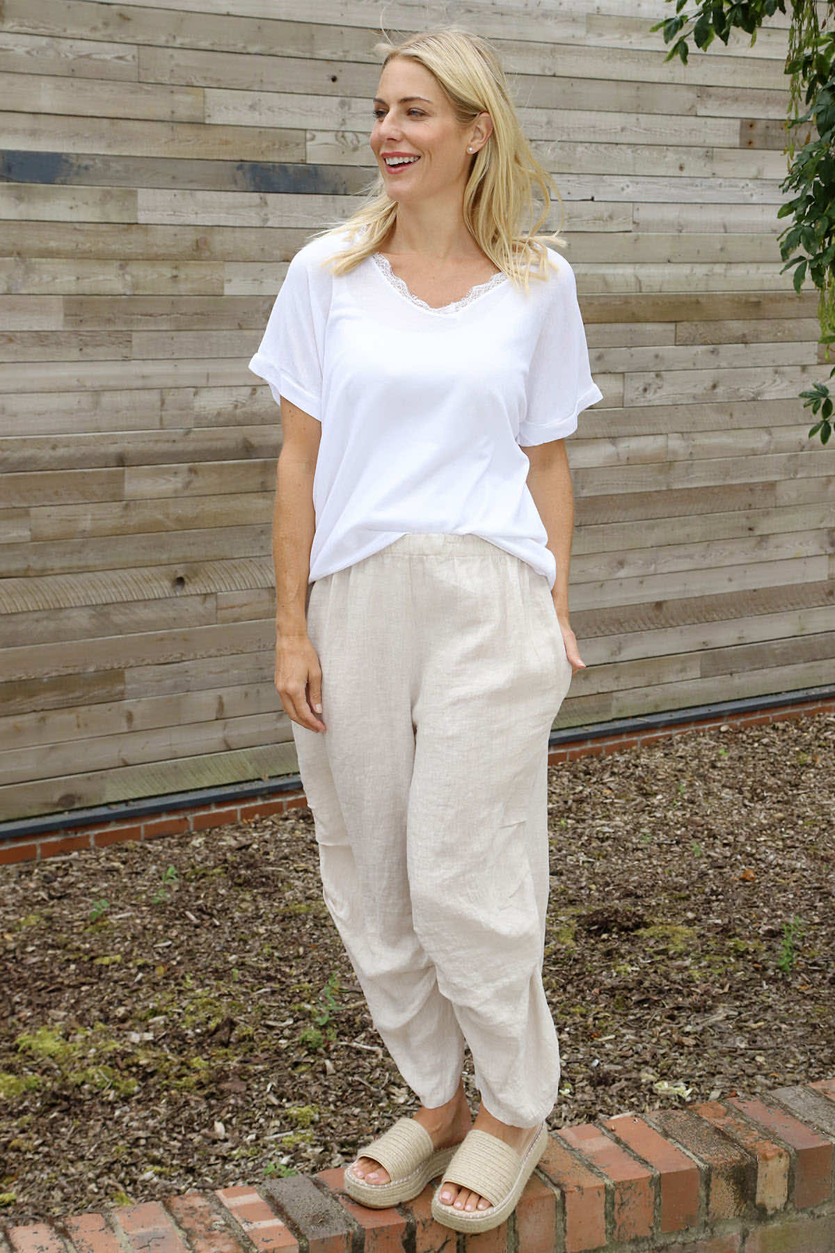 Nalini Linen Trousers Stone