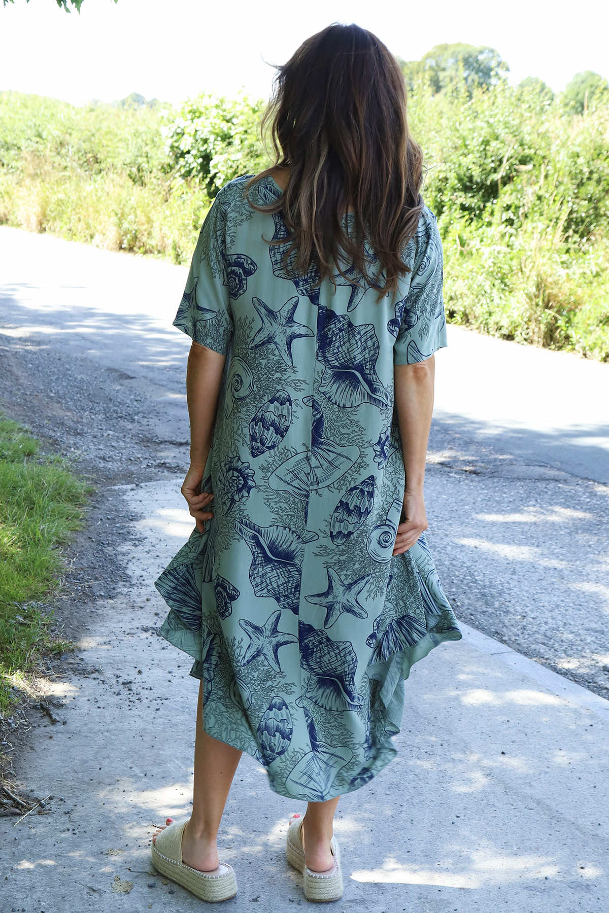 Ninetta Shell Print Dress Khaki