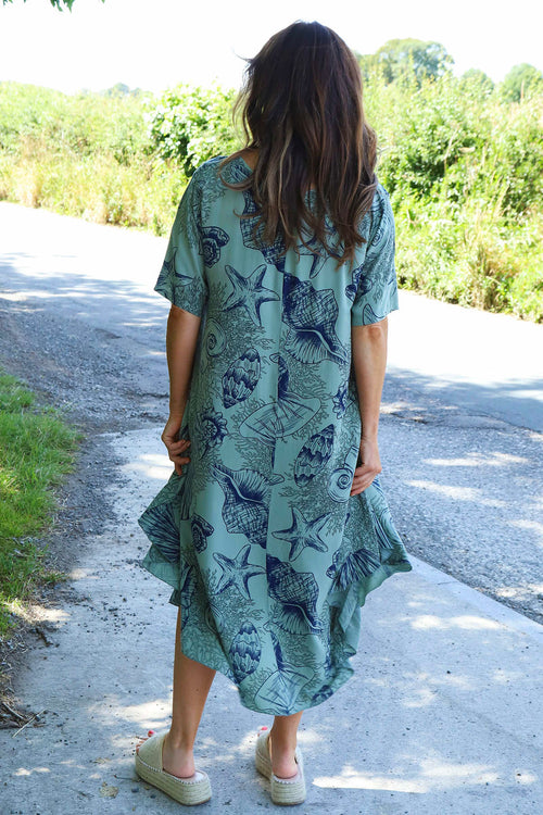 Ninetta Shell Print Dress Khaki - Image 4