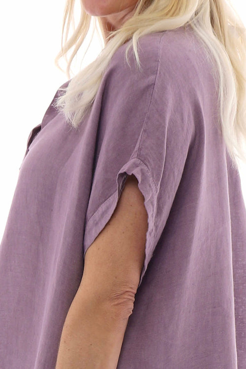 Lilling Linen Dress Mauve - Image 5