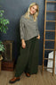 Trish Wide Leg Needlecord Trousers Khaki