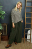 Trish Wide Leg Needlecord Trousers Khaki
