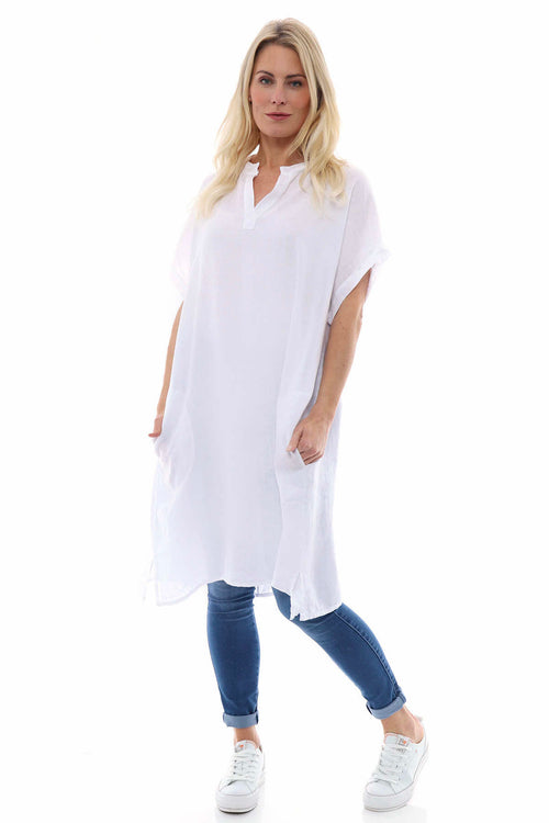 Lilling Linen Dress White - Image 1