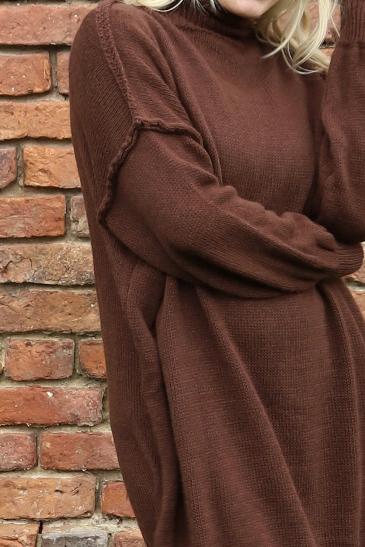 Bridie Polo Neck Knitted Tunic Cocoa