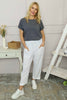 Trevina Washed Cotton Trousers White