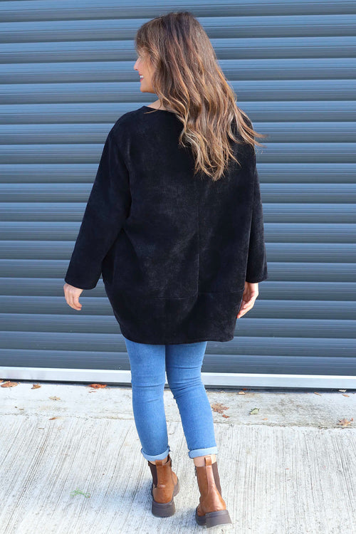 Kiera Button Detail Cord Top Black - Image 4