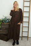 Darya Leopard Cotton Dress Cocoa
