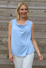 Antonina Cowl Neck Top Light Blue