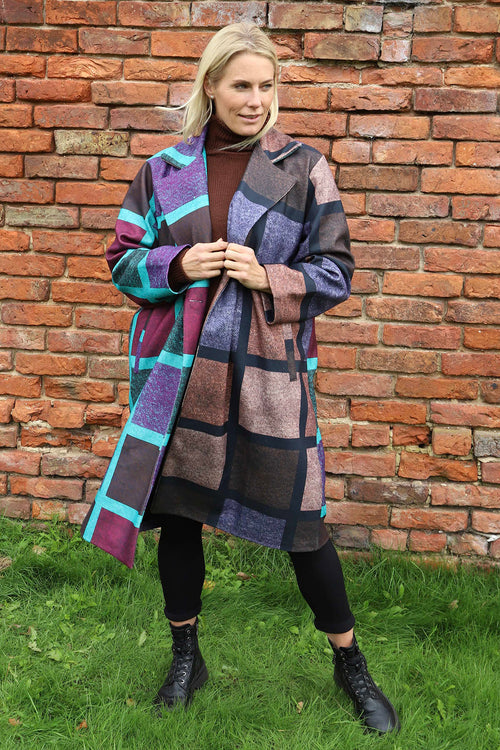 Carys Double Check Coat Cocoa