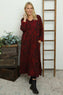 Darya Leopard Cotton Dress Wine