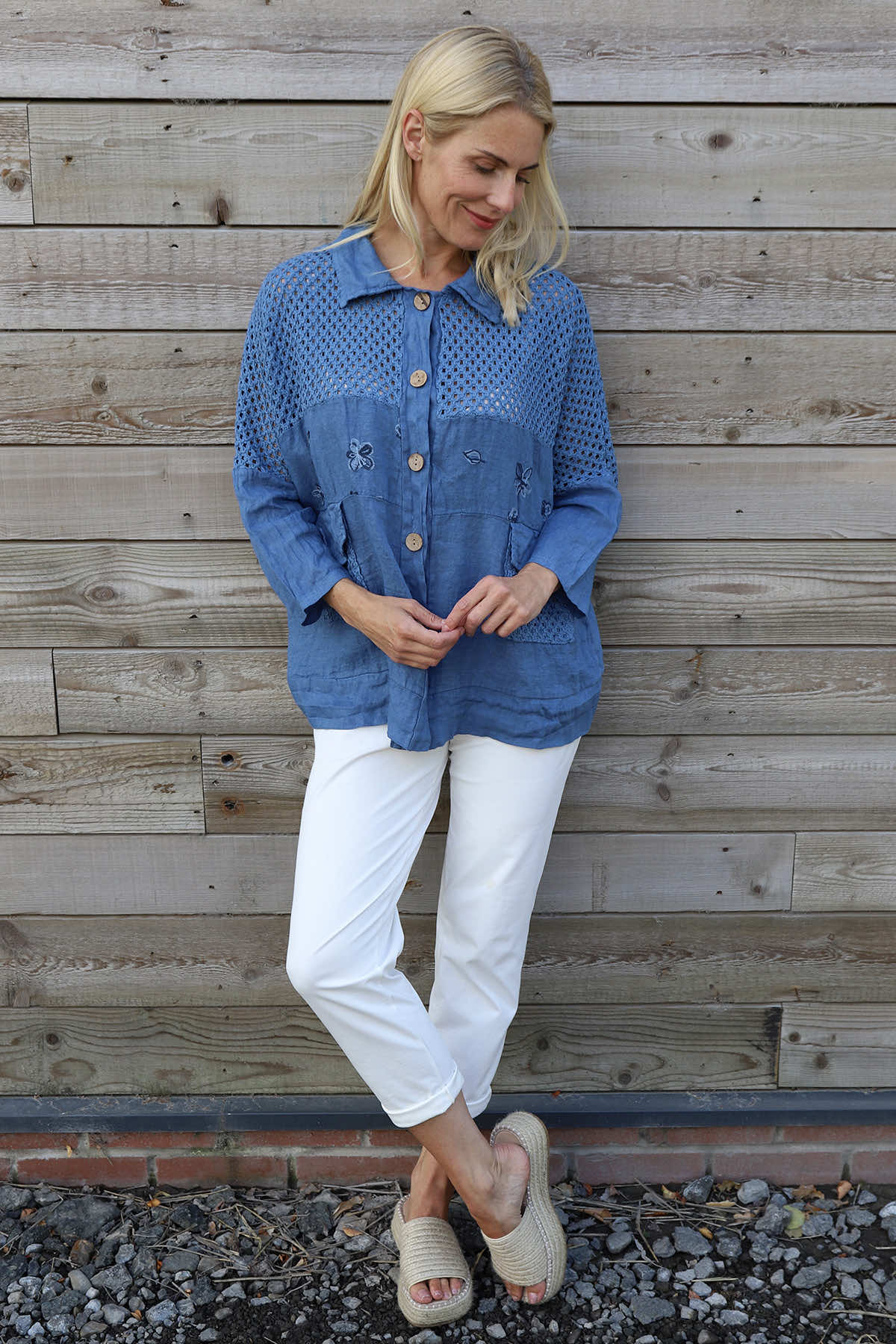 Orlanda Linen Jacket Blue