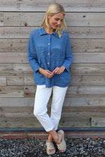 Orlanda Linen Jacket Blue Blue - Orlanda Linen Jacket Blue