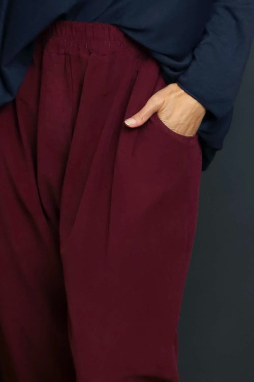 Myleene Needlecord Trousers Burgundy - Image 3