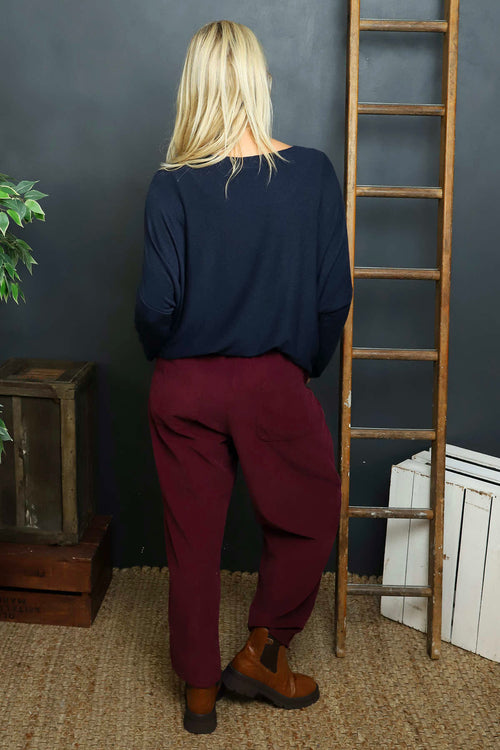 Myleene Needlecord Trousers Burgundy - Image 4