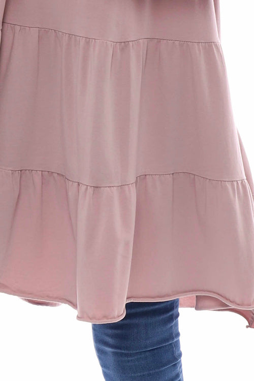 Darcey Tiered Cotton Dress Pink - Image 3