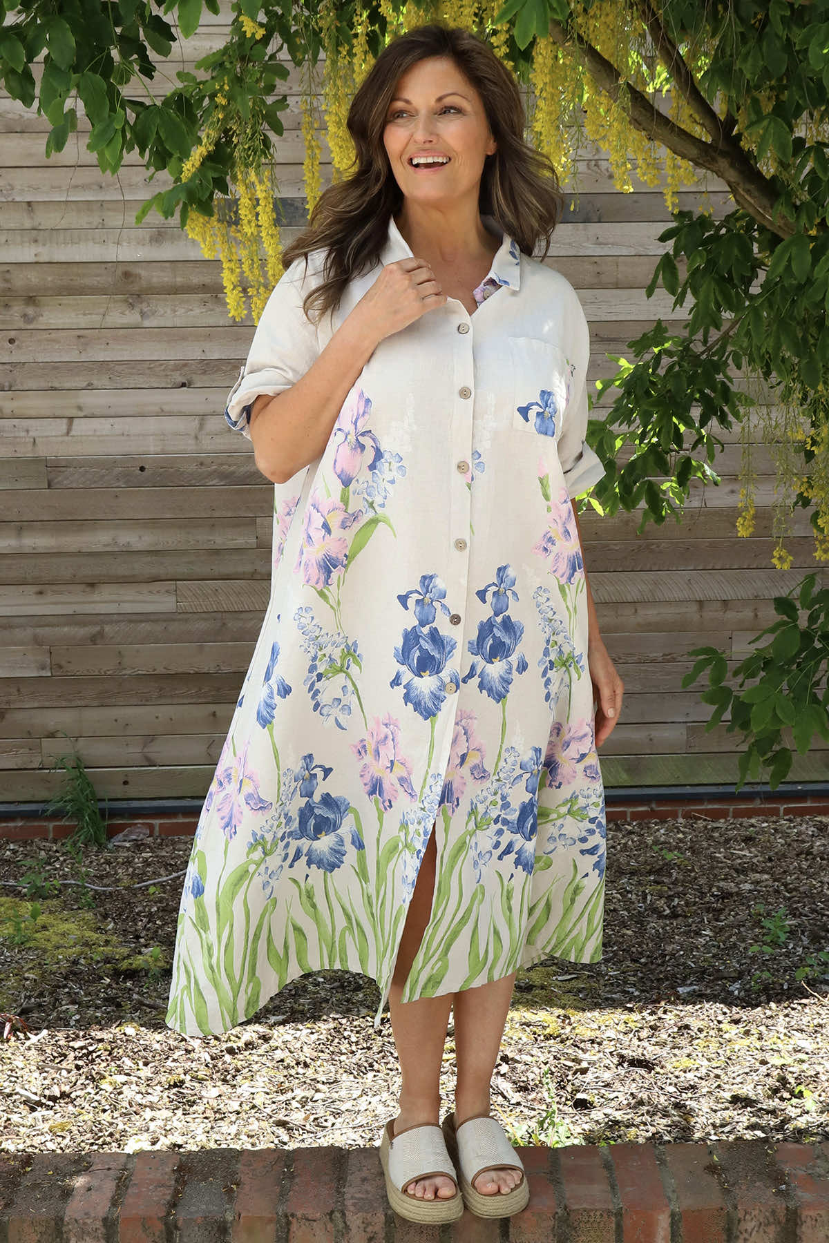 Jericho Floral Cotton Tunic Stone