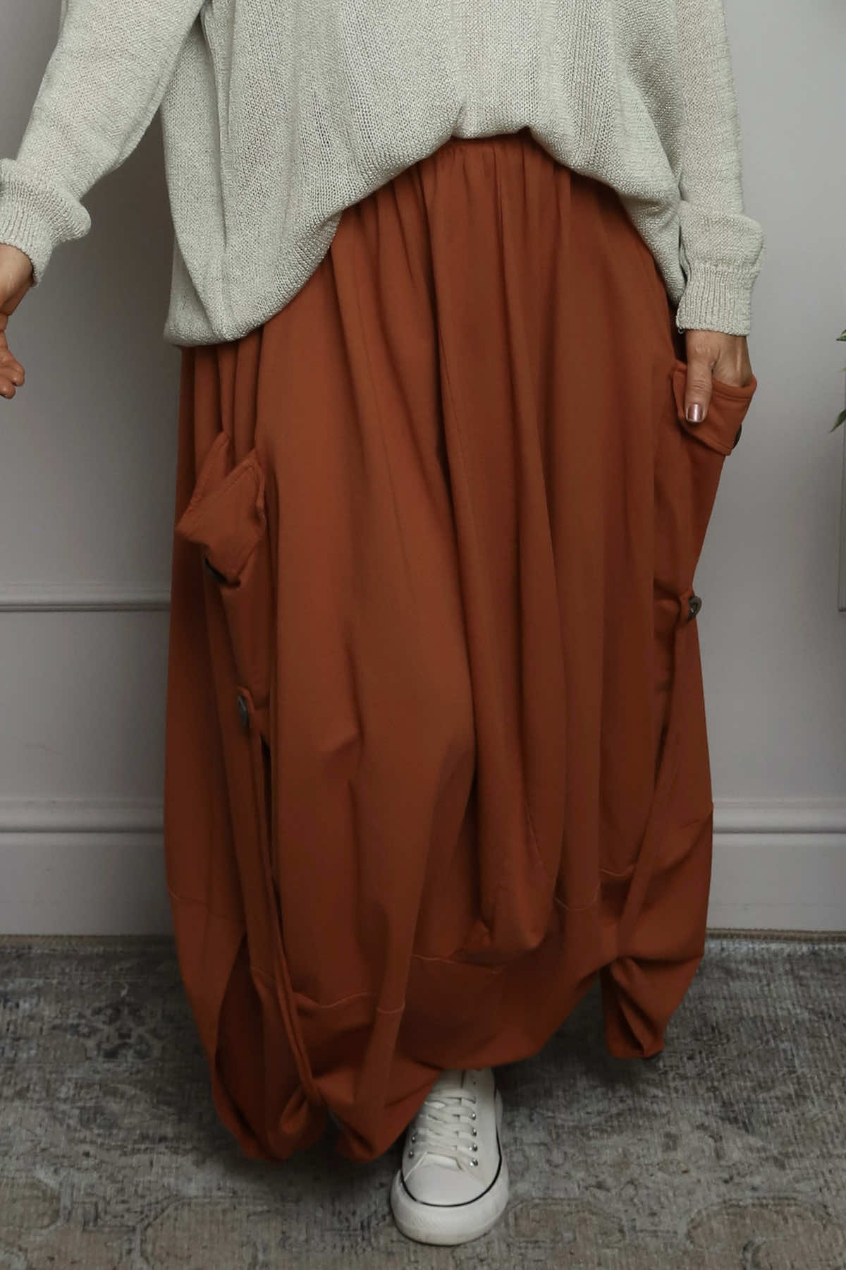 Lavone Cotton Skirt Burnt Orange