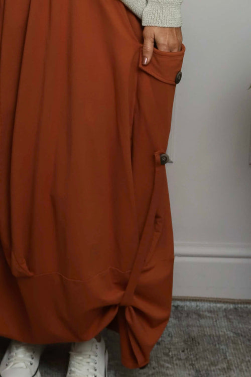 Lavone Cotton Skirt Burnt Orange - Image 3