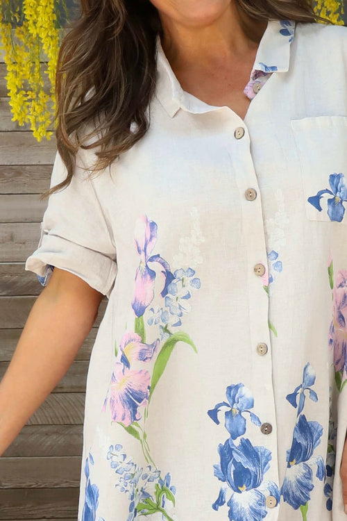 Jericho Floral Cotton Tunic Stone - Image 3