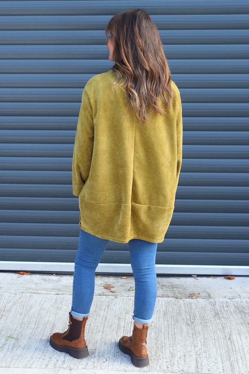 Kiera Button Detail Cord Top Moss - Image 4