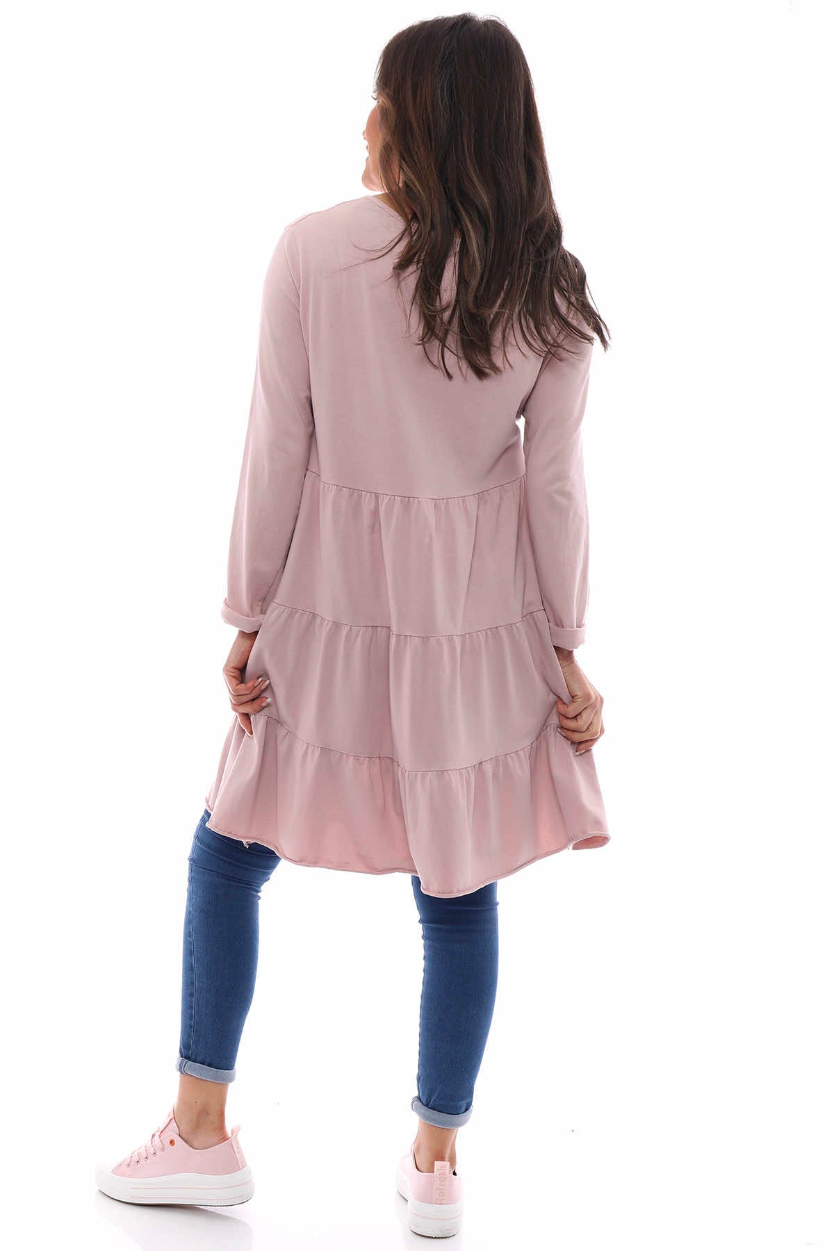 Darcey Tiered Cotton Dress Pink