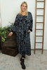 Darya Leopard Cotton Dress Black