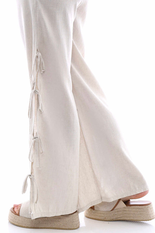 Macie Tie Leg Linen Trousers Stone - Image 5