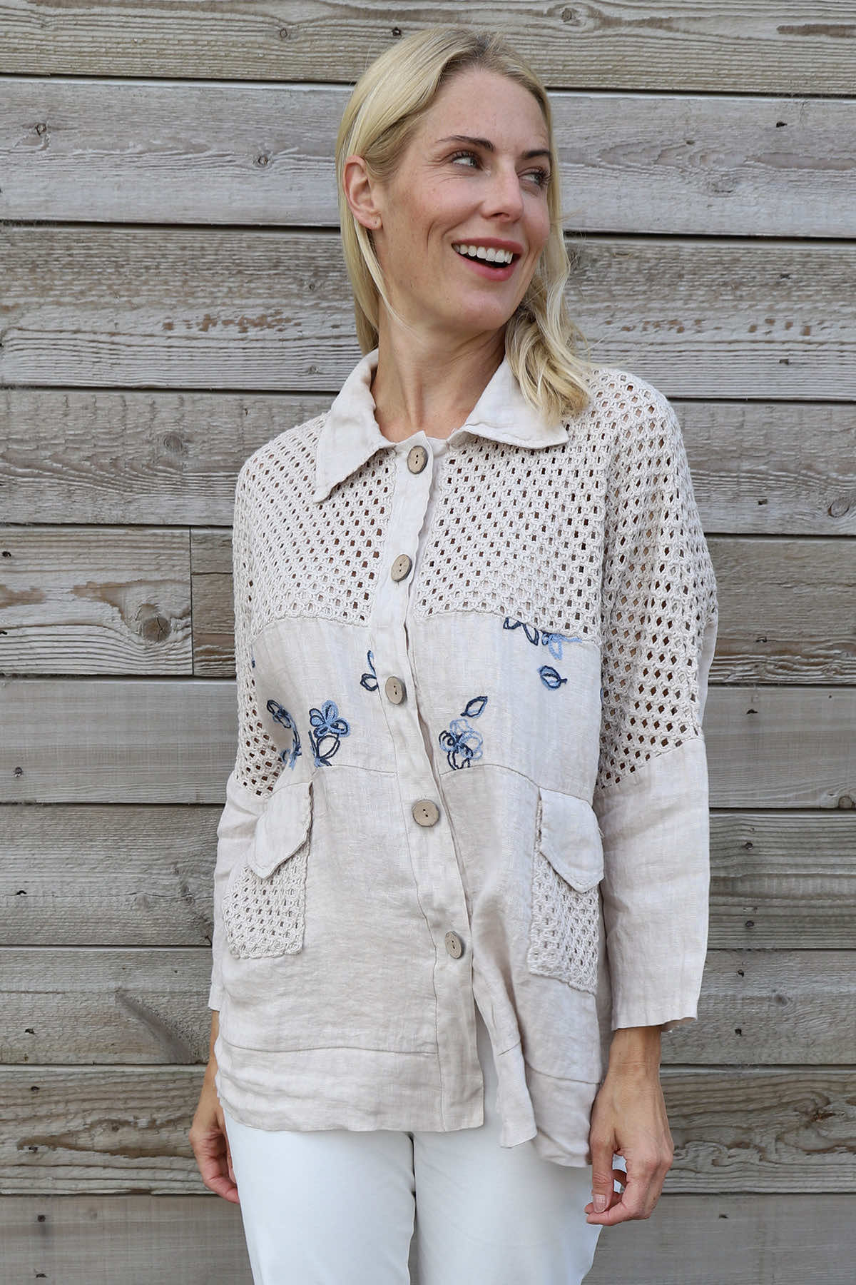 Orlanda Linen Jacket Stone