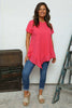 Langdon Frill Cotton Top Fuchsia