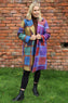 Carys Double Check Coat Blue
