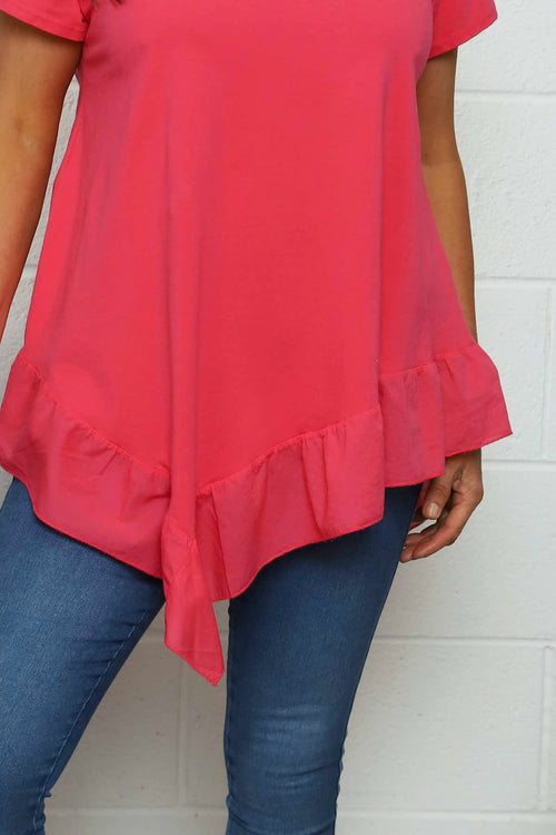 Langdon Frill Cotton Top Fuchsia - Image 3