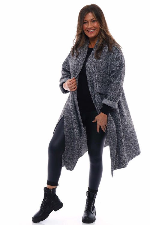 Kelsey Boucle Fleck Wrap Coat Grey