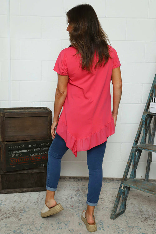 Langdon Frill Cotton Top Fuchsia - Image 4