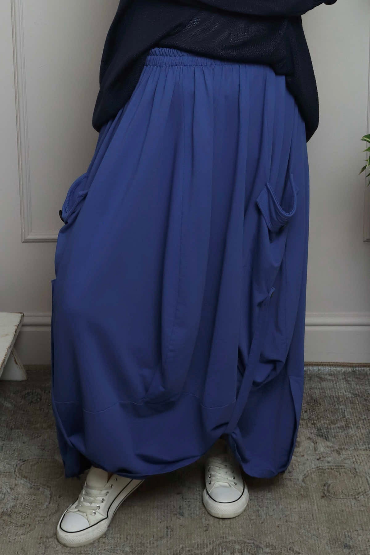 Lavone Cotton Skirt Cobalt