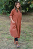 Penelope Pocket Needlecord Dress Burnt Orange