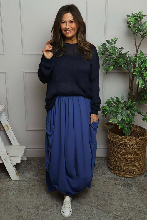 Lavone Cotton Skirt Cobalt - Image 3