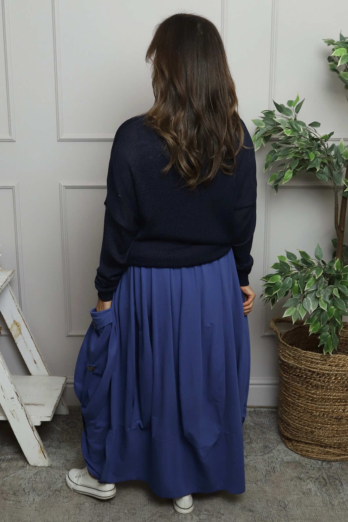 Lavone Cotton Skirt Cobalt