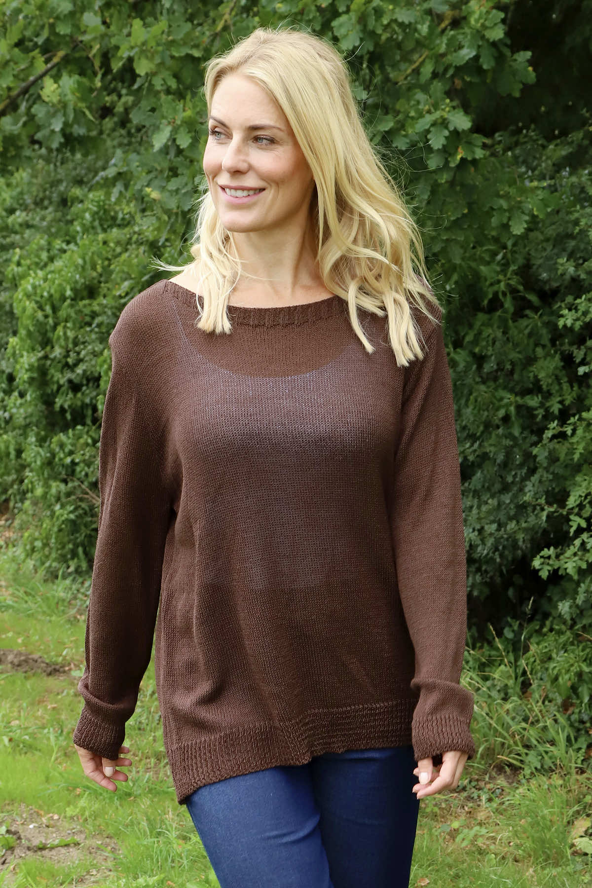 Eleanor Button Detail Knit Top Cocoa