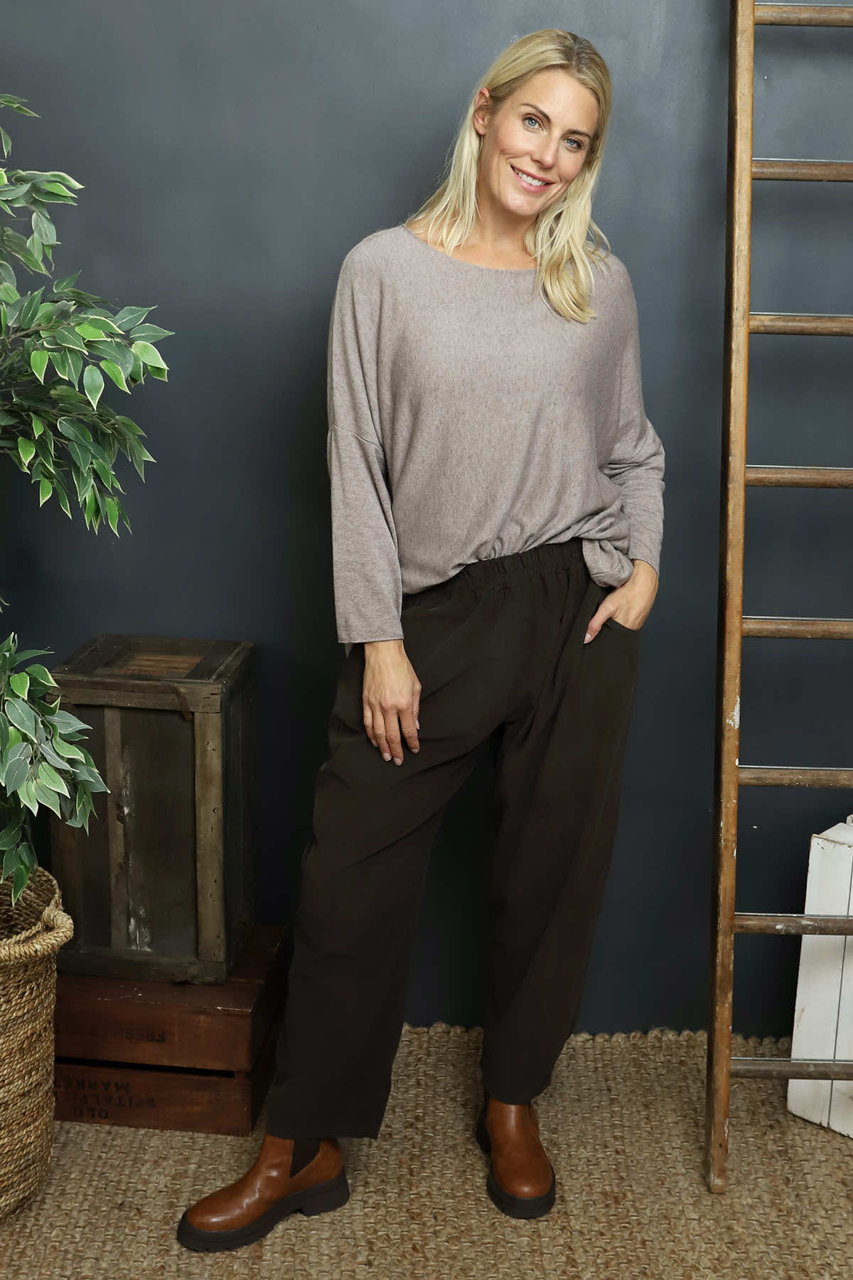 Myleene Needlecord Trousers Cocoa