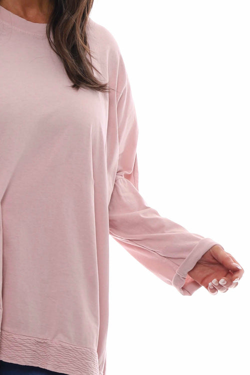 Aria Crinkle Pocket Cotton Top Pink - Image 2