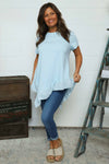 Langdon Frill Cotton Top Light Blue