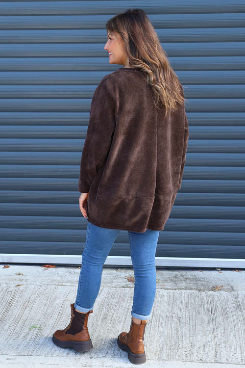 Kiera Button Detail Cord Top Cocoa - Image 4