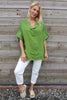 Rebecca Linen Top Olive