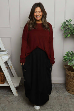 Lavone Cotton Skirt Black