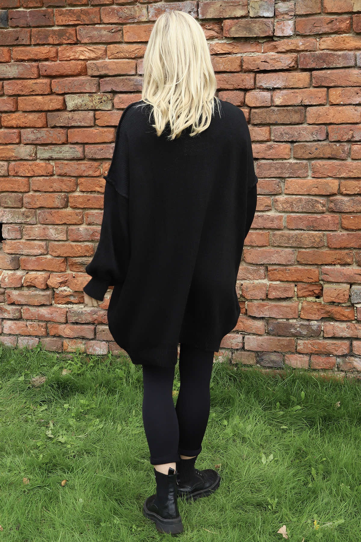 Bridie Polo Neck Knitted Tunic Black
