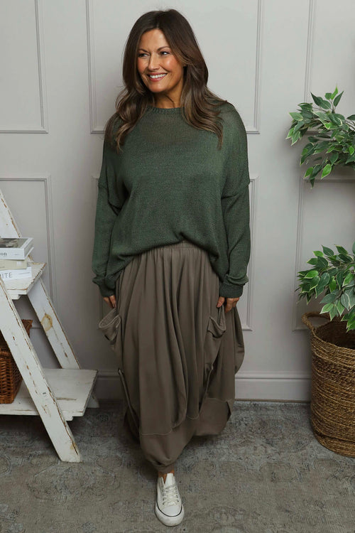 Lavone Cotton Skirt Mocha - Image 1