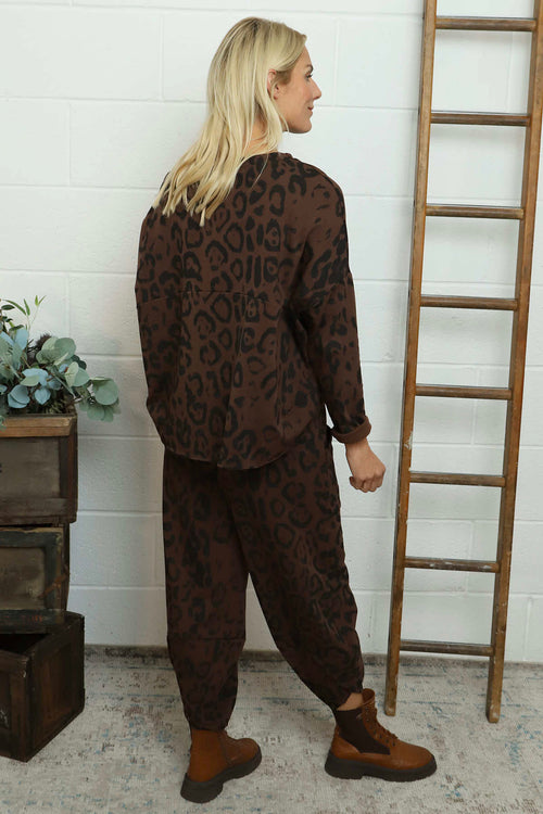 Novalie Leopard Cotton Top Cocoa - Image 4