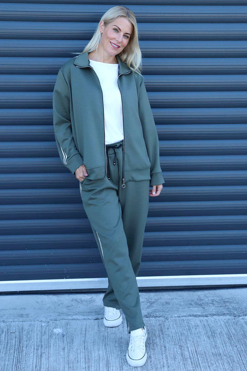 Safiya Zip Jacket Khaki - Image 2