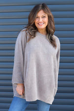 Kiera Button Detail Cord Top Mocha Mocha - Kiera Button Detail Cord Top Mocha